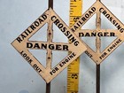 Lot Of 6 Vintage American Flyer Railroad Crossing Signs   Hi Speed Trains