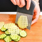 Waffle Fry Cutter Crinkle Potato Slicer Stainless Steel Kitchen Vegetable Choppe