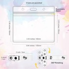 50 Sets Badge Holders And Metal Clips Clear Horizontal Name Tag Id Card Holder W