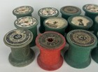 Vintage Empty Green Wood Thread Spools Lot  Various Brands