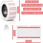 15000pcs 30rolls Price Stickers Price Tags Labels For Mx-5500 Labeller