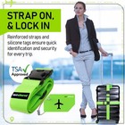 Travel Set - 4-pack Luggage Straps   Silicone Tags  Adjustable  Green Color