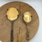 Vintage Hand Held Ornate Vanity Mirror    Brush Set