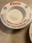 Lot Of 2 Vintage 1970s Coors Beer Advertising White Ceramic Ashtrays  See Photos