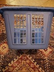 Vtg 1987 Rubbermaid Square 3 4 Bushel Laundry Basket 2972 Slate Blue Made In Usa