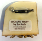Vintage Rare Woman Pin By Lucinda Blue   Yellow Sparkly 5 Ladies 3d