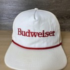 Vintage Budweiser Hat Cap Snap Back Embroidered Rope Beer Advertising Mens 80s