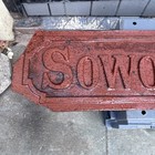 Original Antique Cast Iron Street Sign - Sowood Street - Industrial Decor