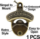 Funny Bottle Opener Wall Mounted Stainless Vintage Screw In Table Beer Cola Cap 