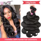 Unice Mongolian Body Wave 3 Bundles Human Hair Extensions Wavy Virgin Hair Weave