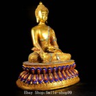 Tibet Bronze Cloisonne Enamel Gold Shakyamuni Sakyamuni Amitabha Buddha Statue