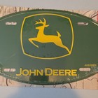 John Deere Embossed Novelty License Plate Sign Green Yellow Deer Logo