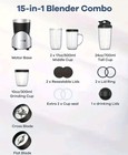Ganiza 900w Personal Blender 15pc Set - 4 Bpa-free Cups - Ice Crusher