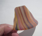 Sea Glass  Beautiful Multi Color With Brown  Red Tan Yellow White And Blue Lines