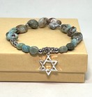 Star Of David Hanukkah Stretch Bracelet Bar Mitzvah Gift Jewish Judaica Larimar
