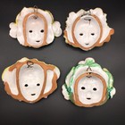 Vintage Bacchus Style Italian Made Majolica Four Seasons Wall Masks