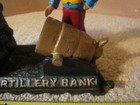Vintage Cast Iron Coin Firing Cannon  Artillery Coin Bank  Reproduction  Works 