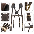 Tourbon Leather Logging Belt Kits Felling Tools Carry Suspenders Adjustable Gift