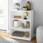 3 Shelf Wood Bookcase Wide Storage Display Book Bookshelf Adjustable White