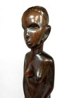 Vintage African Ebony Wood Statue Tanganyika Hand Carved 1960s Tribal Art 14 5   