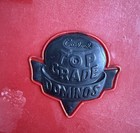 Crisloid Dominoes Double 6 28 Butterscotch Top Grade Red Bakelite Box Rare