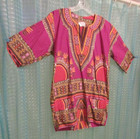 Authentic African Dashiki Tunic Top Shirt 100  Cotton Size L Large Orange Purple