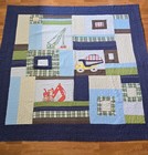 Pottery Barn Kids Busy Builder Twin Quilt Construction Trucks Excavator Pbk