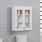 Dorset Wall Mounted Bath Storage Cabinet With Glass Doors - White - 27  W X 2   