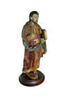 Antique Carved Polychrome Wood Santo Figure  Saint James The Greater     Original