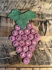 Vtg Grape Crochet Bottle Cap Pot Holder Pink