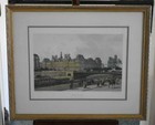 Lovely Antique Hand Tinted Lithograph Of The Hotel De Ville In Paris France Frmd