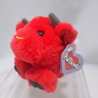 Puffkins Plushy Toys Bruno Bull Red Vtg Swibco  6651 1998 Dob 2-17-98 Tags