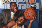 1998 Kobe Bryant 1st Sports Illustrated Cover Magic Johnson Cgc 8 5 White Pages