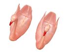 Vintage Celluloid Swans Pink Plastic Lot Pair 2 75  Decor Figurine 60s Bird