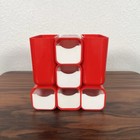 Vintage Hof Red White Plastic Mod Retro Desk Caddy Organizer Made In Hong Kong