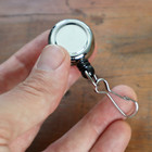 5 Pack - Mini Retractable Badge Reel - Key Chain Pull Clip Id Holder - 1  Silver