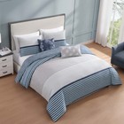 5 Piece Queen Reversible Comforter Set 100  Cotton 220 Thread Count-metro Stitch