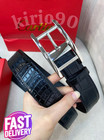 Cartier Black Crocodile Leather Belt Silver Buckle Luxury Belt Rare