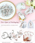 100 Pcs Baby Shower Favors For Girls  Angel Keychains Baptism Favor Boxes Whi   