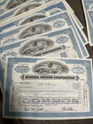 lot Of 100  General Motors Corporation Stock Certificates- Blue- Wow 