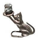 Vintage Antique Asian Chinese Metalcat Animal Figurine Candle Holder Candelabra