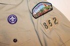 Boy Scouts Of America Bsa Men s Shirt Tan X-large Xxl Sewn Patches Short Sleeve