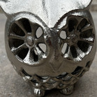 Vintage Pewter Iron Owl Candle Holder Lantern Tea Light Garden Decor 5    Tall