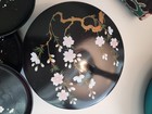 Vintage Otagiri Japan Black Lacquer Coaster Set Of 4 With Box