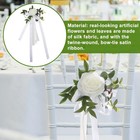 Fqqwee 6pcs Wedding Aisle Chair Decorations White Rose Floral Wedding Chair B   