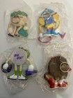Set Of 4 Vintage Girl Scout Cookie Bendable Character Keychains