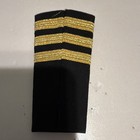 Military Rank Epaulet Shoulder Strap Insignia Black gold Fabric One Size