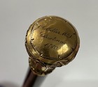 Very Fine Ornate Antique 14k Gold Ebony Cane Walking Stick  1880 Jg Miller Md 