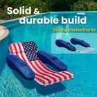 Durapowers Swimming Pool Floating Lounge Chair American Flag Armrest Cup Holder