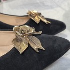 1959 Musi Gold Tone Roses And Leaves Shoe Clips Collectable Hinged Closure